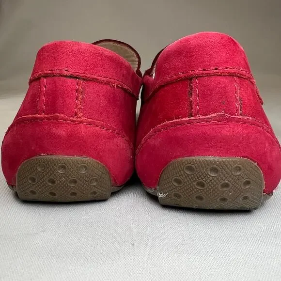 Marc Joseph Leather Driving Loafers Women's 8 Red Slip On Flats Comfort Shoes - Picture 6 of 11